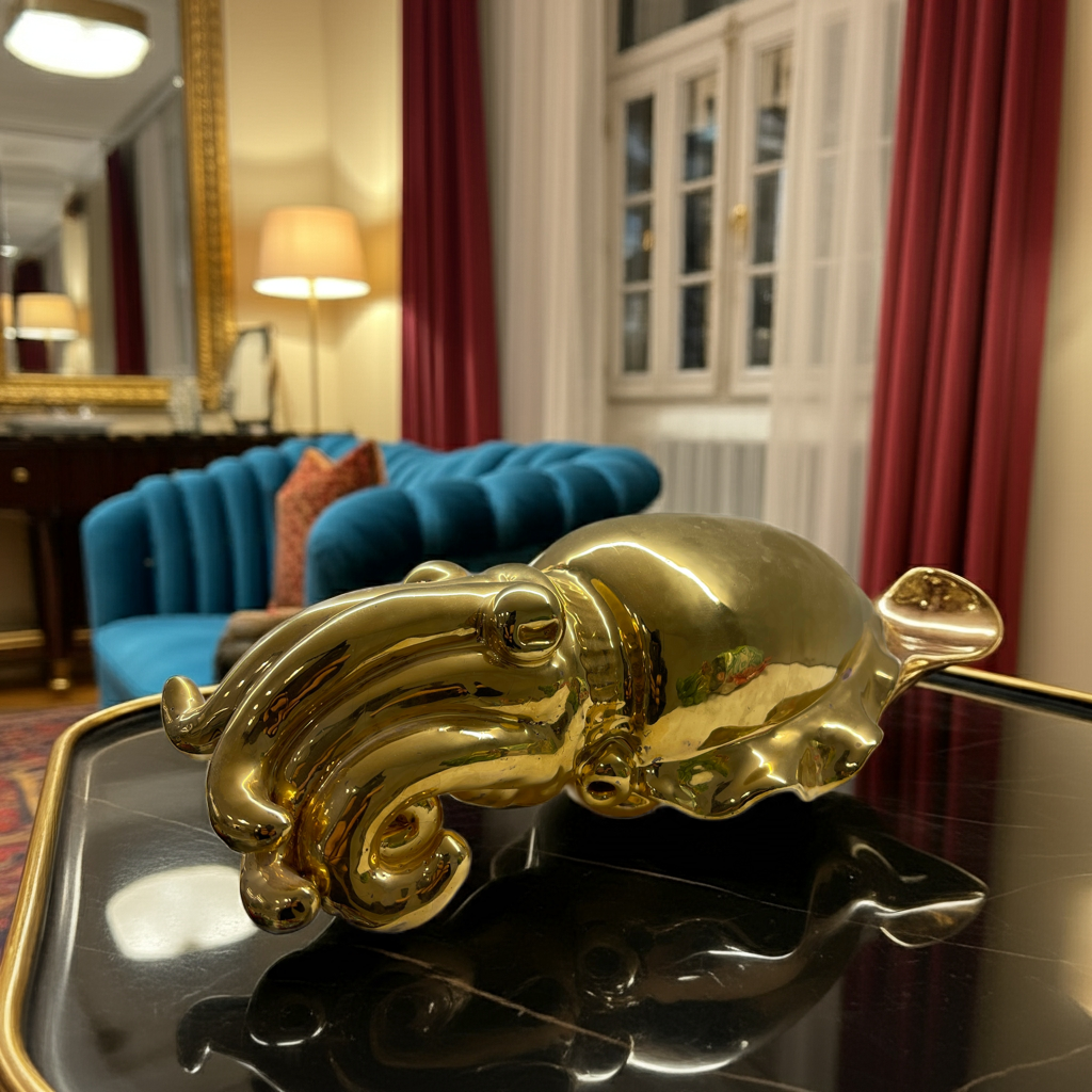 Seppia in ceramica laccata oro 18 karati - Misura XS