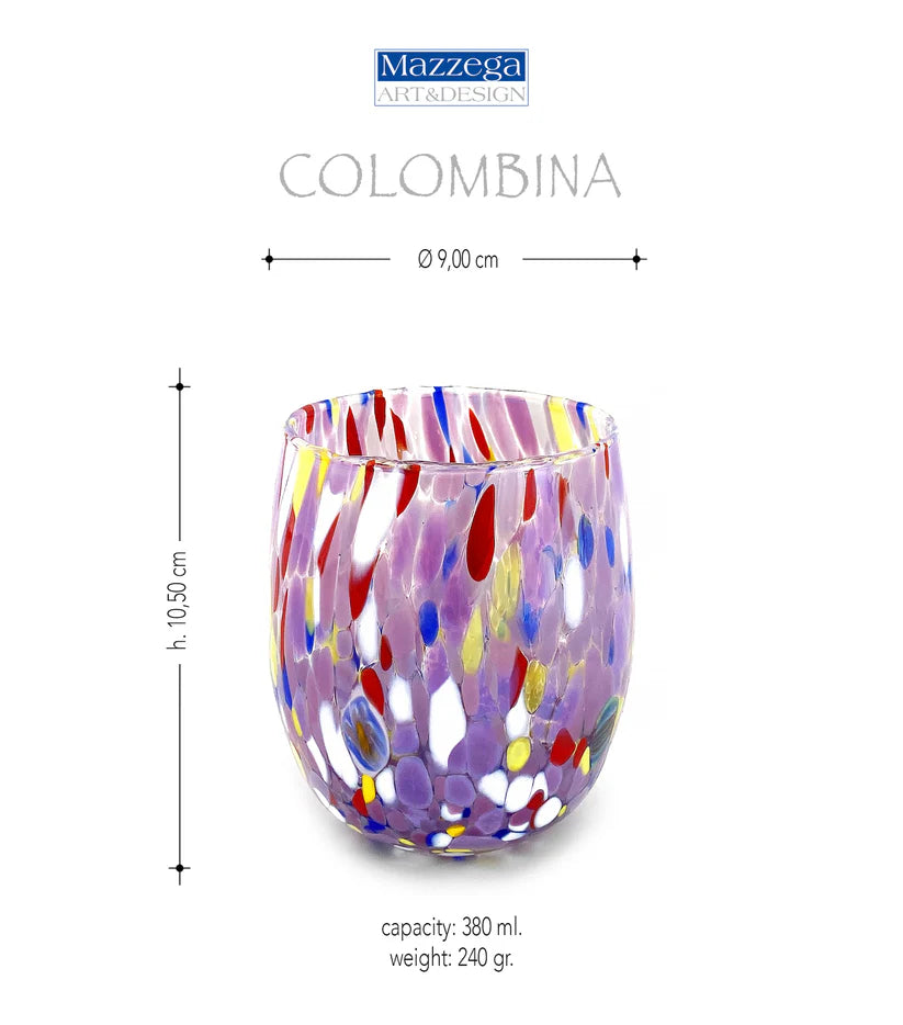 Bicchiere da acqua in Vetro “I Colori di Murano” Colombina