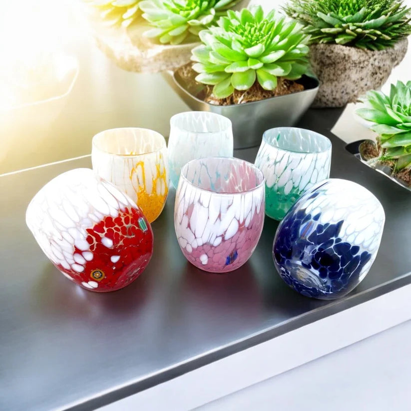 Bicchiere da acqua in vetro “I Colori di Murano” bicolor