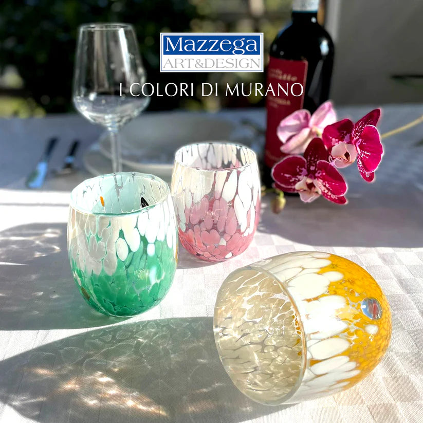 Bicchiere da acqua in vetro “I Colori di Murano” bicolor
