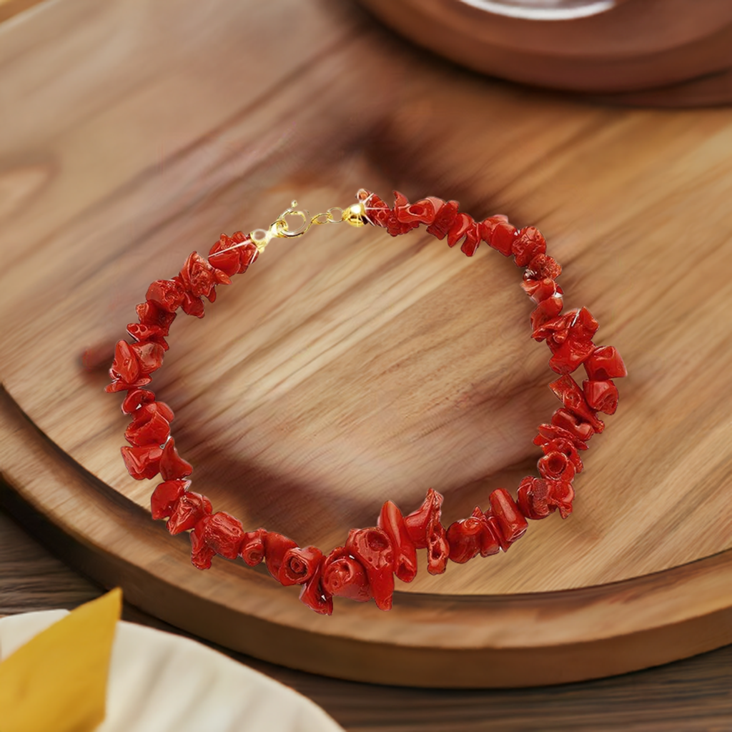 Bracciale frangia in corallo rosso del Mediterraneo