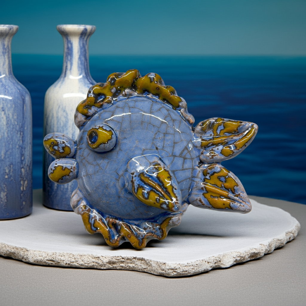 Pesce palla in ceramica - Misura 1 - III fuoco